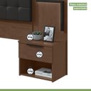 Ver imagem 5 de Cabeceira Casal / Queen 160cm 2 Mesas de Cabeceiras com LED Calitan Móveis Lopas