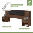Ver mais imagens de Cabeceira Casal / Queen 160cm 2 Mesas de Cabeceiras com LED Calitan Móveis Lopas