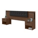 Ver imagem 2 de Cabeceira Casal / Queen 160cm 2 Mesas de Cabeceiras com LED Calitan Móveis Lopas