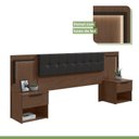 Ver imagem 7 de Cabeceira Casal / Queen 160cm 2 Mesas de Cabeceiras com LED Calitan Móveis Lopas