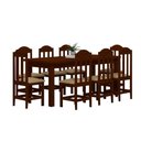 Ver imagem 1 de Mesa de Madeira Maciça com 8 Cadeiras Estofadas