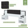 Cabeceira Casal / Queen 160cm 2 Mesas de Cabeceiras com LED Calitan Móveis Lopas - 6