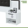 Cabeceira Casal / Queen 160cm 2 Mesas de Cabeceiras com LED Calitan Móveis Lopas - 5