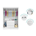Ver imagem 6 de Guarda Roupa Infantil 100% MDF 4 Portas 3 Gavetas Ane Branco