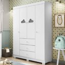 Ver imagem 7 de Guarda Roupa Infantil 100% MDF 4 Portas 3 Gavetas Ane Branco