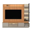 Ver imagem 7 de Estante Modular para TV até 75 Polegadas com Cristaleira LED MDF Canela Gris