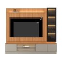 Ver imagem 2 de Estante Modular para TV até 75 Polegadas com Cristaleira LED MDF Canela Gris