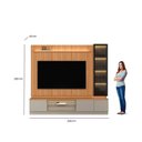 Ver imagem 3 de Estante Modular para TV até 75 Polegadas com Cristaleira LED MDF Canela Gris