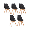 Ver imagem 2 de Kit 5 Cadeiras Leda com Almofada, Saarinen Wood Pés Madeira - Sala de Jantar, Cozinha, Escritório, H