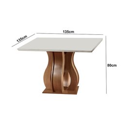 Conjunto Sala de Jantar Mesa Nuance Quadrada Tampo Vidro/MDP com 8 Cadeiras Mônaco Yescasa - 2