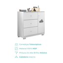 Ver imagem 5 de Cômoda Infantil 100% MDF 3 Gavetas e 1 Porta Ane Branco