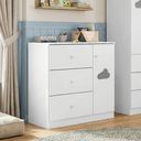 Ver imagem 1 de Cômoda Infantil 100% MDF 3 Gavetas e 1 Porta Ane Branco