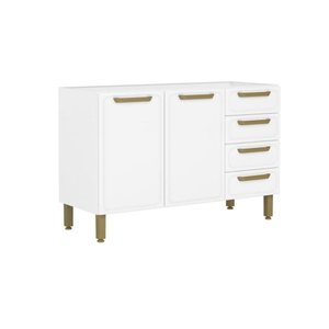 Balcão de Cozinha Bella C/ 2 Portas e 4 Gavetas S/ Tampo 120cm Branco - Bertolini