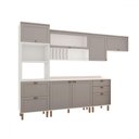 Ver imagem 2 de Cozinha Completa Iluminata 7 Portas 4 Gavetas Branco/fendi/mineral - Genialflex