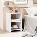 Ver imagem 1 de Mesa de Cabeceira 2 Prateleiras Dubai Branco