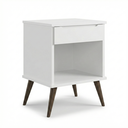 Ver imagem 2 de Mesa de Cabeceira Retrô 1 Gaveta e Nicho Melinda Branco