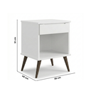 Ver imagem 3 de Mesa de Cabeceira Retrô 1 Gaveta e Nicho Melinda Branco
