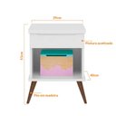 Ver imagem 5 de Mesa de Cabeceira Retrô 1 Gaveta e Nicho Melinda Branco