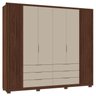 Guarda Roupa Casal Ripado 6 Portas 6 Gavetas com Pé Suburban Espresso Móveis - 4
