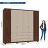 Guarda Roupa Casal Ripado 6 Portas 6 Gavetas com Pé Suburban Espresso Móveis - 5