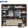Guarda Roupa Casal Ripado 6 Portas 6 Gavetas com Pé Suburban Espresso Móveis - 3