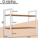 Ver imagem 6 de Nicho Kappesberg Industrial 2 Prateleiras 60x72cm Canela/branco
