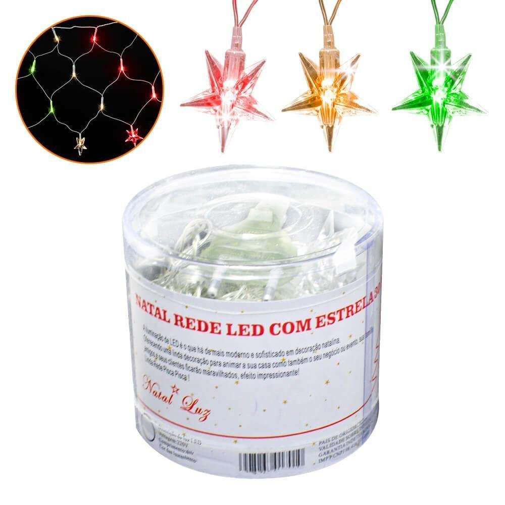 Pisca Pisca Natal Rede com Estrela Led Colorido 120 Lâmpadas 127V - Casambiente NATAL202 - 1