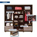 Ver imagem 2 de Guarda Roupa Casal 6 Portas 4 Gavetas Externas com Pés Suburban Espresso Móveis