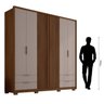 Guarda Roupa Casal 6 Portas 4 Gavetas Externas com Pés Suburban Espresso Móveis - 5