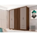 Ver imagem 6 de Guarda Roupa Casal 6 Portas 4 Gavetas Externas com Pés Suburban Espresso Móveis Marrom/Havana/Fendi