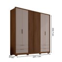 Ver imagem 4 de Guarda Roupa Casal 6 Portas 4 Gavetas Externas com Pés Suburban Espresso Móveis Marrom/Havana/Fendi