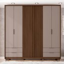 Ver imagem 1 de Guarda Roupa Casal 6 Portas 4 Gavetas Externas com Pés Suburban Espresso Móveis