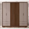 Guarda Roupa Casal 6 Portas 4 Gavetas Externas com Pés Suburban Espresso Móveis - 1