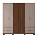 Ver imagem 3 de Guarda Roupa Casal 6 Portas 4 Gavetas Externas com Pés Suburban Espresso Móveis