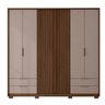 Guarda Roupa Casal 6 Portas 4 Gavetas Externas com Pés Suburban Espresso Móveis - 3