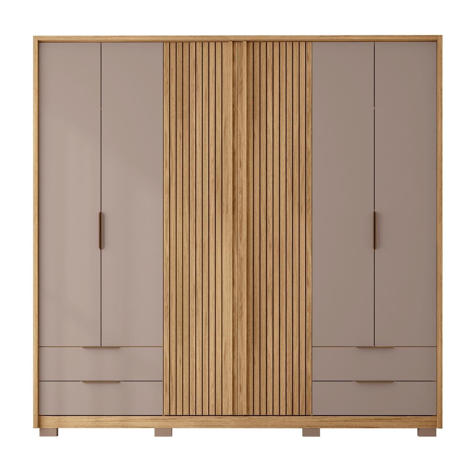Guarda Roupa Casal 6 Portas 4 Gavetas Externas com Pés Suburban Espresso Móveis - 3