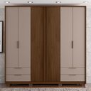 Ver imagem 7 de Guarda Roupa Casal 6 Portas 4 Gavetas Externas com Pés e Puxador em MDF Suburban  Espresso Móveis