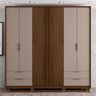 Guarda Roupa Casal 6 Portas 4 Gavetas Externas com Pés e Puxador em MDF Suburban  Espresso Móveis - 7