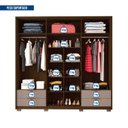 Ver imagem 6 de Guarda Roupa Casal 6 Portas 4 Gavetas Externas com Pés e Puxador em MDF Suburban Espresso Móveis Marrom/Havana/Fendi
