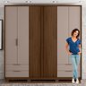 Guarda Roupa Casal 6 Portas 4 Gavetas Externas com Pés e Puxador em MDF Suburban  Espresso Móveis - 5