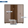Guarda Roupa Casal 6 Portas 4 Gavetas Externas com Pés e Puxador em MDF Suburban  Espresso Móveis - 8