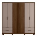 Ver imagem 3 de Guarda Roupa Casal 6 Portas 4 Gavetas Externas com Pés e Puxador em MDF Suburban  Espresso Móveis