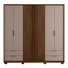 Guarda Roupa Casal 6 Portas 4 Gavetas Externas com Pés e Puxador em MDF Suburban  Espresso Móveis - 3