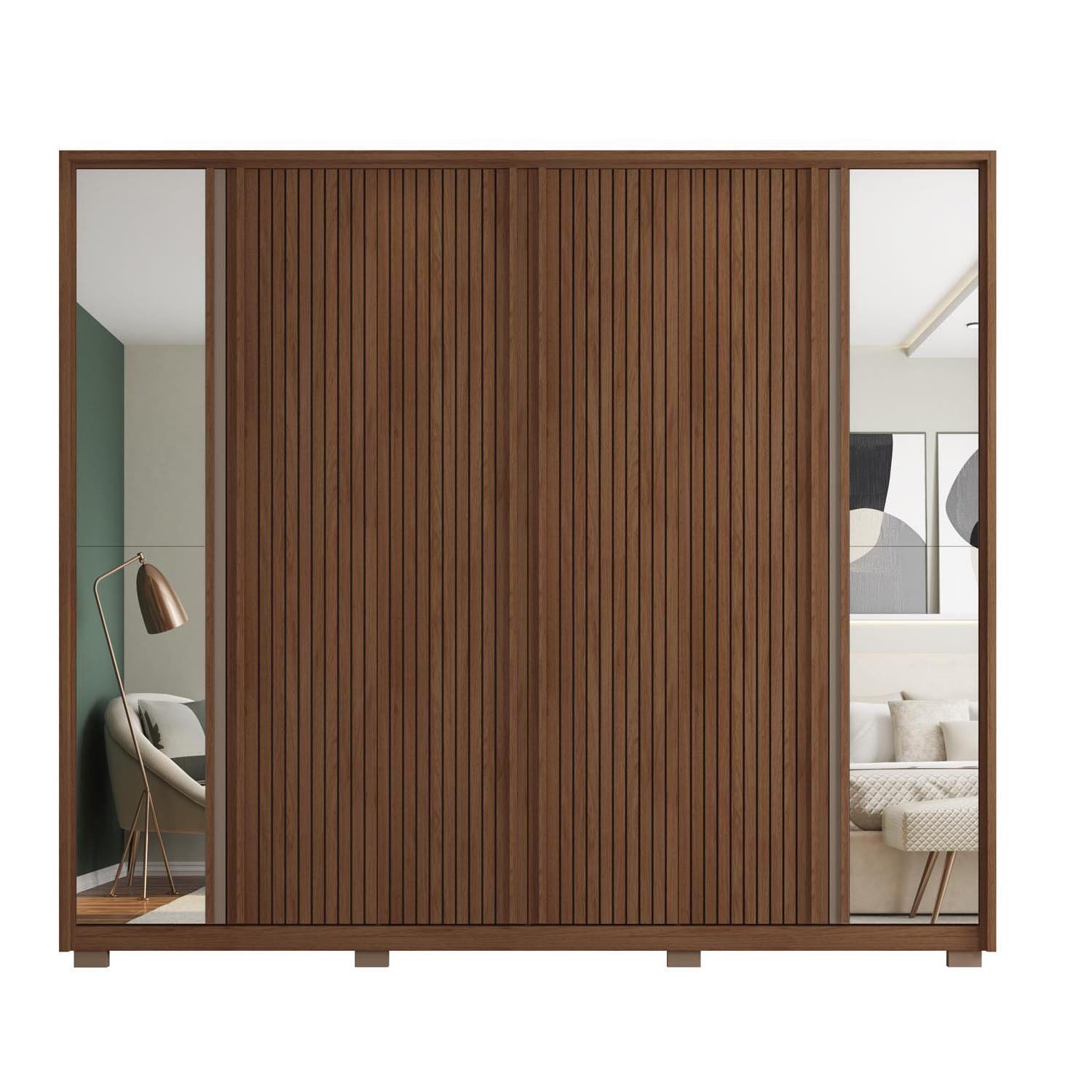 Guarda Roupa Suburban 6 Portas 4 Gavetas Ripado com Espelho Suburban  Espresso Móveis - 3