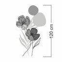 Ver imagem 5 de Adesivo Floral Boho Cinza Estilo Nórdico 70x120 Minimalista Abstrato