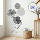 Ver imagem 4 de Adesivo Floral Boho Cinza Estilo Nórdico 70x120 Minimalista Abstrato