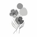 Ver imagem 1 de Adesivo Floral Boho Cinza Estilo Nórdico 70x120 Minimalista Abstrato