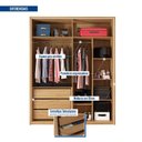 Ver imagem 2 de Guarda Roupa Solteiro Ripado 4 Portas 3 Gavetas e Pés Suburban Espresso Móveis