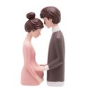 Ver imagem 2 de Escultura Decorativa de Resina Casal Gestante 20,5x10cm Wolff