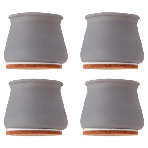Protetor com Feltro Pezinho de Mesa Cadeira Móveis 4 Un Cinza